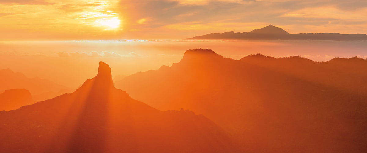 A view over Tenerife at sunset, Canary Islands